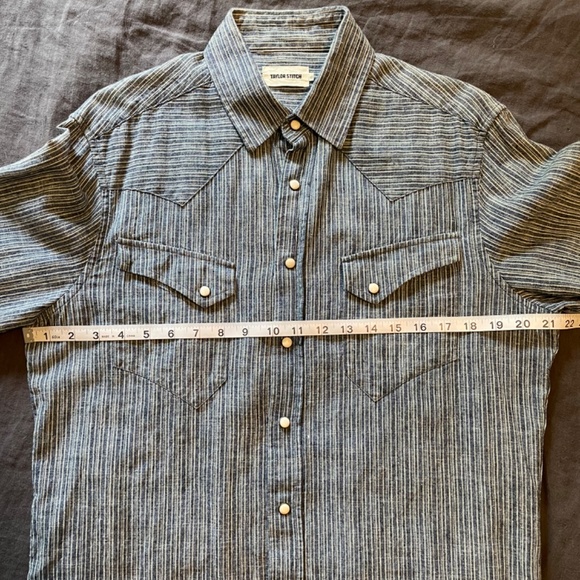 Taylor Stitch Western Shirt in Striped Hemp Chambray - Size 40 - Picture 5 of 8
